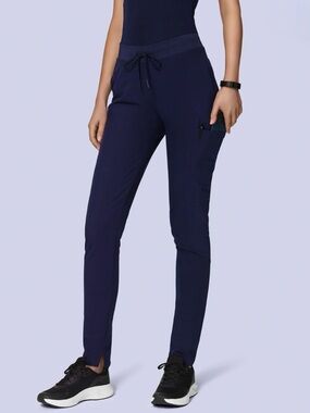 Mandala Women's Navy Blue Slim Taper Leg Scrub Pants Size XS NWOT!